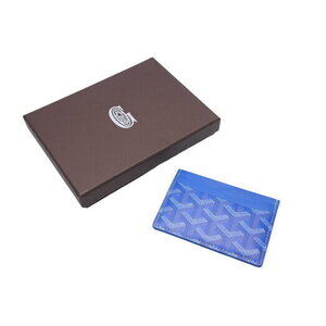 GOYARD Saint Ciel Piss Card Wallet herringbone pattern blue